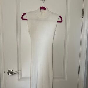 NWOT ARITZIA x WILFRED - White Knit Sleeveless Midi Dress w/Back Cutout, XS